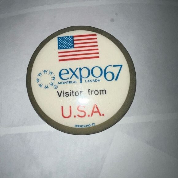 Vintage Jewelry - Vintage expo 67 Montreal, Canada Visitor from U.S.A. - 1967 Worlds Fair/Expositi